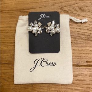 J Crew pearl and crystal earrings NWT